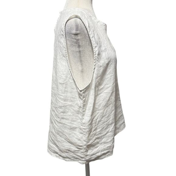 Quince 100% Linen White Sleeveless Top – Size L - Picture 3 of 6